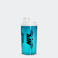 Bouteille shaker en plastique sans BPA personnalisée de 700 ml (24 oz), anti-fuite, pour la salle de sport, les sports, les protéines en poudre, avec impression de logo