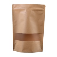 Sac d'emballage alimentaire autoportant en papier kraft épaissi avec fenêtre, auto-scellant, pour café, noix et thé, de l'usine d'emballage du café