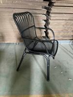 Chaise de jardin en plastique imperméable, fauteuil d'extérieur moderne H-1070, siège à pieds coniques pour hôtel, salle à manger, parc, école