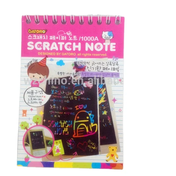 Cartoon Style DIY feature children's scratch art book holiday greetings scratch off