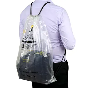 Fast delivery Custom Design Waterproof Polyester Backpack Drawstring Pouch Bag Plastic