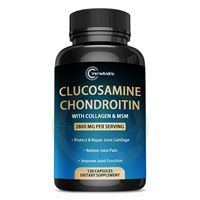 Compléments alimentaires en capsules de glucosamine, chondroïtine, MSM et collagène, marque privée OEM, 120 unités, pour la mobilité des articulations, la solidité du cartilage et des os