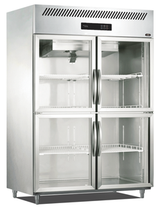 Commercial Kitchen Double Glass Door Upright <b>Freezer</b> Stainless Steel Air Cooling Digital Control Automatic Defrost GA0.5S2R Stai - Product Image 3