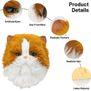 Máscara <span class=keywords><strong>de</strong></span> gato <span class=keywords><strong>de</strong></span> peluche lindo <span class=keywords><strong>gatito</strong></span> realista Animal cabeza completa disfraz máscaras elegante traje peludo gato Cosplay para fiesta <span class=keywords><strong>de</strong></span> Carnaval <span class=keywords><strong>de</strong></span> Halloween - Product Image 2