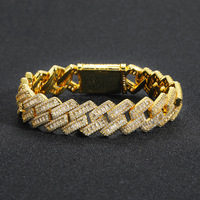 Fashion Hip Hop 16mm Chaîne cubaine en zircone mixte en forme de T pour colliers pour hommes à la mode-un accessoire rare et à la mode.