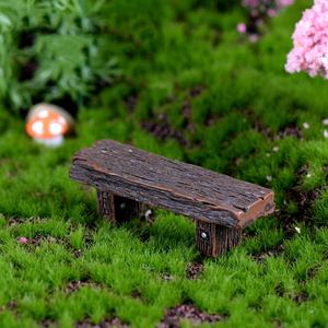 Tabouret double en bois massif, micro-paysage de plantes succulentes, décoration de couple, cadeau, matériaux de bricolage, artisanat rétro en résine - Product Image 4