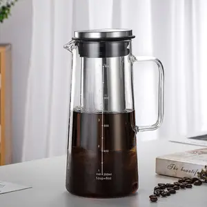 Vatertag heißer Verkauf luftdichtes Glas kaltes Gebräu Eis kaffee Obst Tee Set Karaffe Maker Krug Topf mit Edelstahl filter