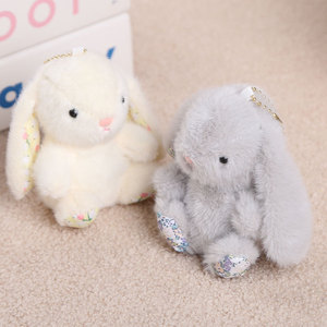 Kawaii Bunny Plush Keychain Soft Fluffy Rabbit Plush Bag Pendant <b>Cute</b> Animal Doll <b>Keyring</b> Girls Backpack Decor Gift - Product Image 3