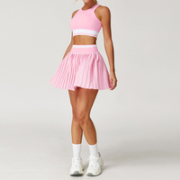 Nouveaux vêtements personnalisés vêtements de sport vêtements de sport de gymnastique vêtements de sport de yoga haut de yoga et jupe plissée ensemble de sports de tennis