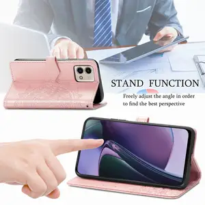 Wholesale High Quality Leather Case Wallet Case Datura Flowers Wrist Strap For Motorola G Stylus 5g Phone Case