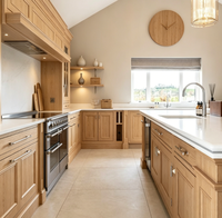 Meubles de cuisine modulaires sur mesure en laque, avec îlot cascade, pour toute la maison