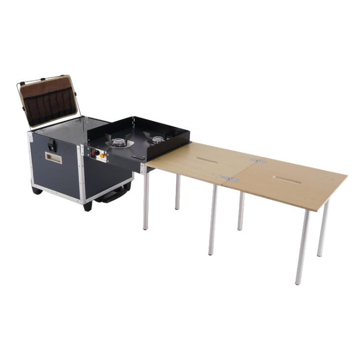 Outdoor mobile kitchen camping portable folding table stove stove camping barbecue car picnic equipment