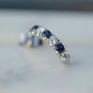 Pendientes de Aro Clásicos con Diamantes Azules, Chapados en Oro, CVD HPHT, Creados en Laboratorio, Brillantes, con Cierre a Presión, para Bodas y Fiestas, 9k - Product Image 3