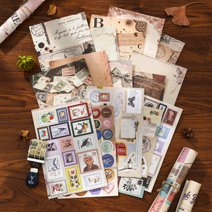 Simno Vorgeschnittene Vintage-Aufkleber für Journaling Braune Scrapbooking-Sticker <span class=keywords><strong>Ephemera</strong></span> für Junk Journal Zubehör DIY Bastelbedarf - Product Image 2