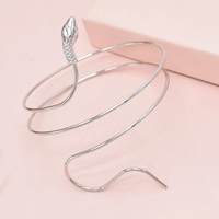 Bracelet manchette ajustable en spirale classique en forme de serpent en or/argent pour homme et femme