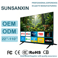 Téléviseur intelligent OEM 32 43 55 65 pouces, 4K UHD LED LCD Android TV, faible coût, luminosité 350 cd, garantie 1 an