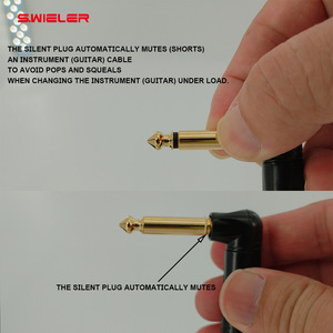 Câble audio <span class=keywords><strong>mono</strong></span> plaqué or <span class=keywords><strong>Jack</strong></span> TS 6,35 mm à 6,35 mm coudé à 90 degrés, fil de cuivre nu, prix usine - Product Image 4