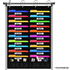 Classroom Office 20 6 Pockets <b>File</b> Classification Hanging Storage Bag Wall-Mounted <b>Folder</b> Buggy Bag - Product Image 4