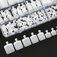 150 faux ongles courts carrés à bout français, couleur nude avec bord blanc, couvrance totale, 15 tailles, réutilisables, en acrylique, pour usage quotidien