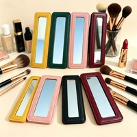 Étui à rouge à lèvres portable en cuir PU avec miroir, étui de voyage personnalisé pour rouge à lèvres, pochette de rangement cosmétique pour femmes, cadeau