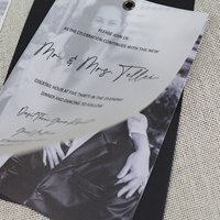 Invitation de mariage personnalisée en vélin, style pochette, avec sceau de cire et enveloppe, pour mariage, fiançailles, banquet, fête, événement privé