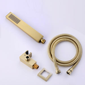 Pomme de douche carrée à fonction unique en cuivre pur, design simple, accessoires de salle de bain pour la maison - Product Image 3