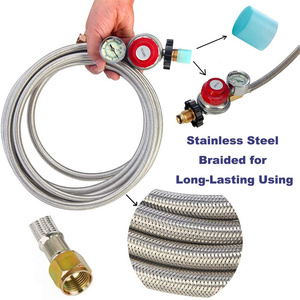 <span class=keywords><strong>Tuyau</strong></span> de <span class=keywords><strong>gaz</strong></span> en fil tressé en acier inoxydable avec jauge de mesure Vente en gros - Product Image 2