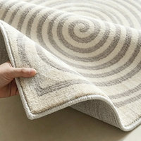 Tapis en polyester de haute qualité à motif géométrique, fabriqué à la machine, antidérapant, réversible et résistant aux taches pour la décoration intérieure.