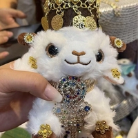 Nouveau Porte-clés ethnique en peluche d'agneau avec strass faits main 2026, Souvenir touristique culturel de la région occidentale du Xinjiang