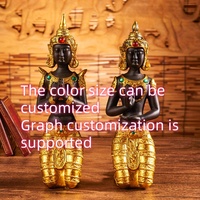 Statue Artisanale Religieuse en Résine Grandeur Nature, Sculpture de Bouddha Thaï Agé à Genoux de Haute Qualité pour Décoration d'Halloween et de Remise de Diplôme – Offre Spéciale