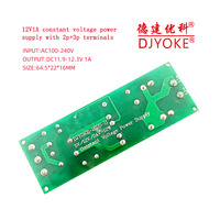 Djyoke DC 12V 1A alimentation à tension constante 12W carte PCBA avec bornes de câblage pilote led convertisseur AC DC 03