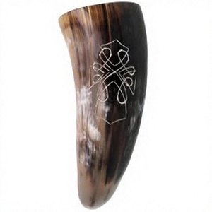 แก้วน้ำวีกิ้งทำมือ FAIZA CRAFT เป็นมิตรกับสิ่งแวดล้อม ทนทาน ทำจากเขาควายแท้ ความจุ 450 มล. แก้วเอลจากเขาควาย จากอุตรพัฒนาธีปราชณ์ - Product Image 1