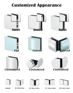 Morsetto superiore per porte in vetro moderno in ottone su misura per porte in vetro (pollici/metrico) - Product Image 3