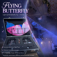 Papillon Bionique Volant Simulé à LED avec Ailes Battantes pour Mariage, Contrôle à Distance, Divertissement Intérieur, Fête de Mariage
