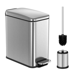 <span class=keywords><strong>Cubo</strong></span> de <span class=keywords><strong>Basura</strong></span> <span class=keywords><strong>SONGMICS</strong></span> Delgado de Acero Inoxidable, Ecológico y Ahorrador de Espacio, con Pedal, para Baño y Cocina - Product Image 1