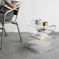 Table d'appoint en acrylique en forme de C pour canapé, design chinois, vente en gros de meubles