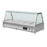 Bain-marie électrique en acier inoxydable avec couvercle en verre protecteur