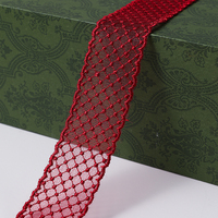 Ruban de dentelle brodé en organza coloré personnalisé HB020 38MM 50Y, ruban de dentelle brodé à pois pour la décoration de nœuds pour cheveux