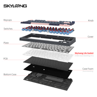 Skyloong 75% Dark Fairy-Tale Thème Clavier de jeu Commutateurs optiques Clavier mécanique de jeu filaire avec bouton pour PC Gamer