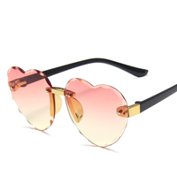 Mode enfants lunettes de soleil enfants lunettes de soleil en forme de coeur bébé UV400 sans monture en plein air nuances filles garçons lunettes de soleil