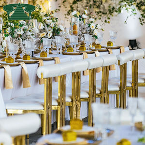 เก้าอี้ทานอาหารสไตล์ยุโรปสแตนเลสสีทองสำหรับงานแต่งงาน งานเลี้ยง และงานอีเว้นท์ - Product Image 3