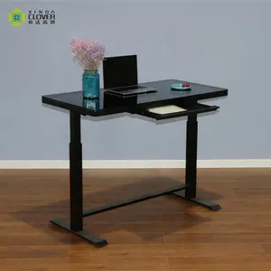 Popolare scrivania regolabile in vetro temperato tavolo da studio moderno per Computer Sit To Stand Desk