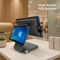Système tout-en-un en alliage d'aluminium de 15,6 pouces, machine POS, système Windows, hors ligne, caisse enregistreuse pour restaurant, magasin, avec lecteur de cartes