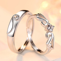 Aimeishi Manufacturers' Price Bague de mariage en argent sterling 925 Design d'ailes d'ange romantique pour femmes hommes couple pour les fêtes