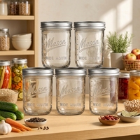 Pot en verre rond de 150 ml avec couvercle à vis en métal, transparent, pour le stockage alimentaire, la mise en conserve, la mise en conserve de cornichons, la préservation