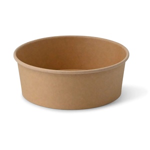 Eco-Friendly Premium Paper Bowls 1000ml Large Capacity 185mm Diameter Brown Color Round Disposable Bowls - Product Image 3