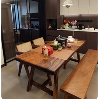 Table à thé en bois massif de noyer, style chinois moderne, pour salon, station de préparation du thé, bureau de direction, table de réunion