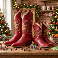 Bottes de neige en cuir souple, bottes de cowboy western, chaussures de mode pour femmes, bottes à plateforme faites à la main, chaussures habillées en cuir à bout carré pour femmes