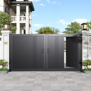 <span class=keywords><strong>Porte</strong></span> électrique en aluminium de nouveau Style chinois pour Villa Maison extérieure et cour Portes de garage coulissantes automatiques push-pull - Product Image 5