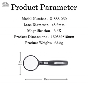 Cổ Điển Màu Đen Bạc Cầm Tay Pocket Magnifier ABS PMMA Ống Kính 48.5Mm Đường Kính Trọng Lượng Nhẹ Cao Rõ Ràng Thiết Kế Cho Sử Dụng Hàng Ngày - Product Image 4